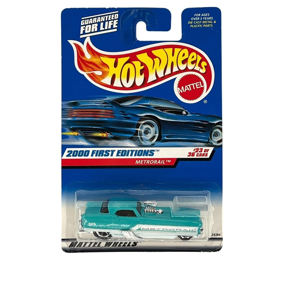 Hot Wheels 2000 First Editions Metrorail Green‎ Diecast Car 1:64 Unopened Carded